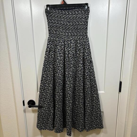 Veronica Beard Cornelia strapless smocked floral-print cotton midi dress Size XS - Picture 4 of 9